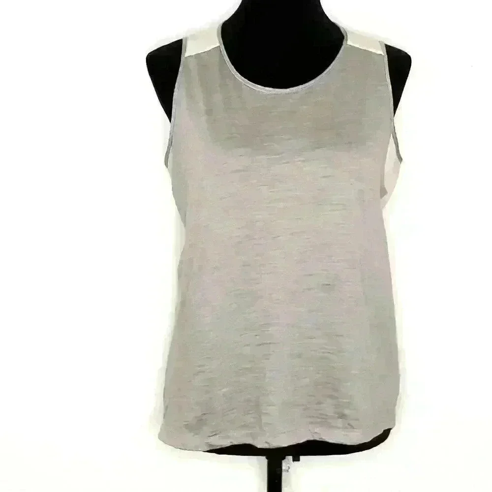 J BRAND ZHAO TANK GREY ROUND NECK TOP SIZE MEDIUM